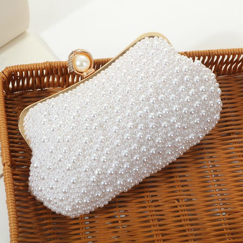 image-Women's Fashion Pearl Pearl Embroidery Dinner Bag