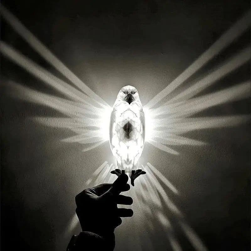 image-Modern Creative Bird Wall Lamp Owl Eagle Shape Projector Atmosphere Sconce Light 3D Print Body Animal Lighting Lustre Home Decor
