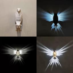 image-Modern Creative Bird Wall Lamp Owl Eagle Shape Projector Atmosphere Sconce Light 3D Print Body Animal Lighting Lustre Home Decor