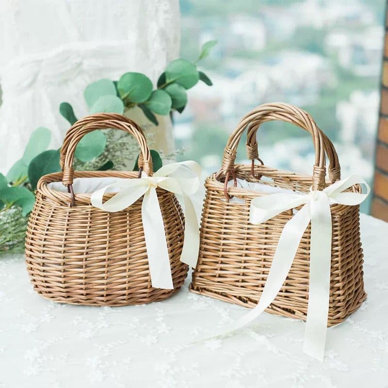 image-Women's Fashion Rattan Basket Handbag