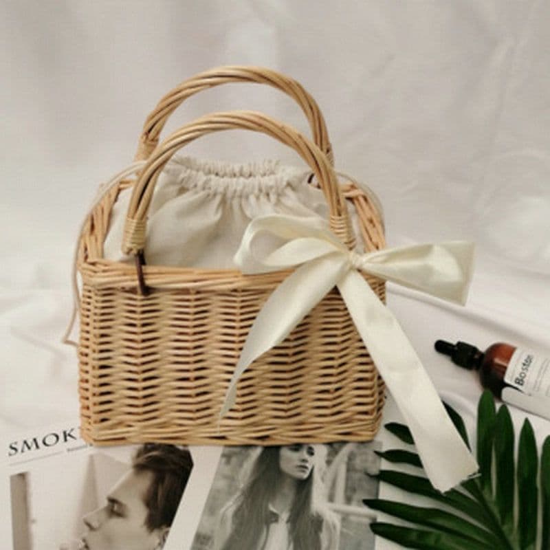 image-Women's Fashion Rattan Basket Handbag