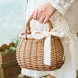 image-Women's Fashion Rattan Basket Handbag