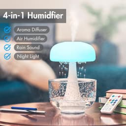 image-Jellyfish Raindrop Humidifier Ultrasonic Atomization Seven-color Ambience Light Cloud Rain Aroma Diffuser Home Decor