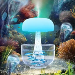 image-Jellyfish Raindrop Humidifier Ultrasonic Atomization Seven-color Ambience Light Cloud Rain Aroma Diffuser Home Decor