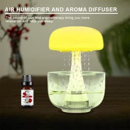 image-Jellyfish Raindrop Humidifier Ultrasonic Atomization Seven-color Ambience Light Cloud Rain Aroma Diffuser Home Decor