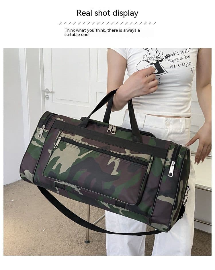 image-Multifunctional Large Capacity Camouflage Luggage Bag