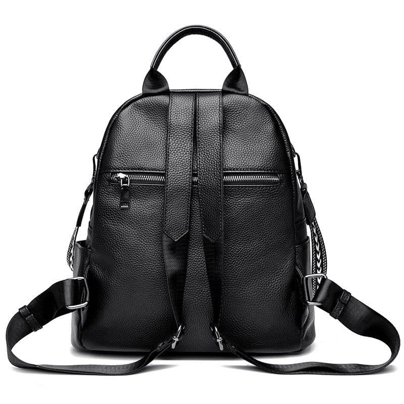 image-Top Layer Cowhide Backpack Girl Travel Large Capacity Schoolbag College Style Fashion All-matching