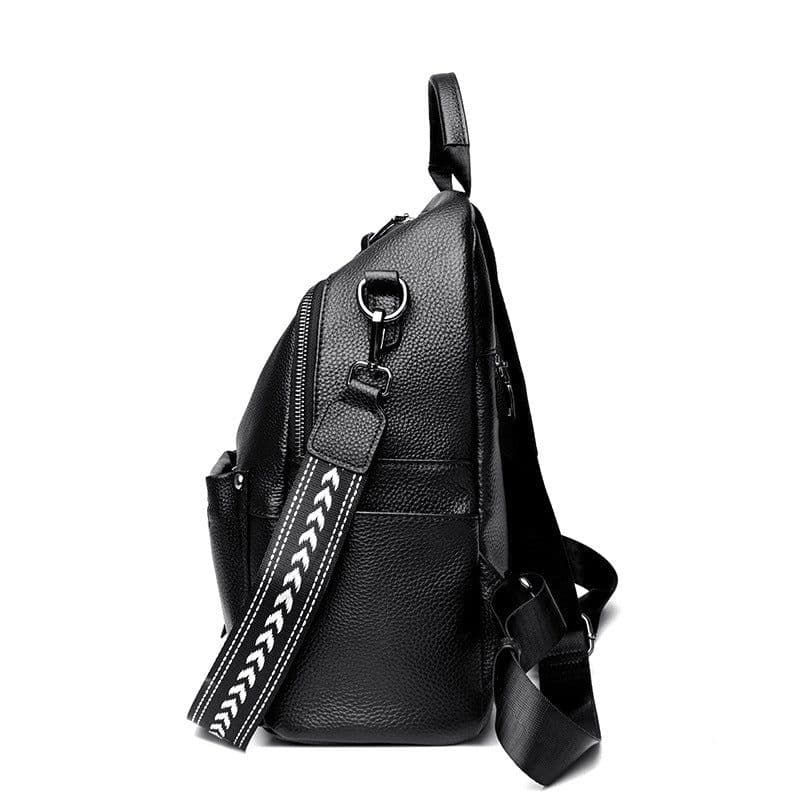 image-Top Layer Cowhide Backpack Girl Travel Large Capacity Schoolbag College Style Fashion All-matching