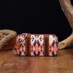 image-Vintage Cotton And Linen Printed Bohemian Style Lady Hand-carrying Wallet Card Holder