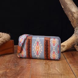 image-Vintage Cotton And Linen Printed Bohemian Style Lady Hand-carrying Wallet Card Holder