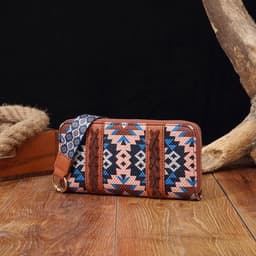 image-Vintage Cotton And Linen Printed Bohemian Style Lady Hand-carrying Wallet Card Holder