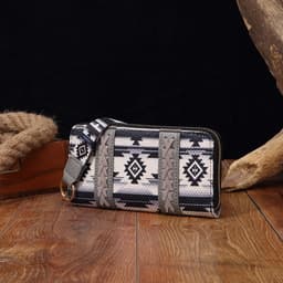 image-Vintage Cotton And Linen Printed Bohemian Style Lady Hand-carrying Wallet Card Holder