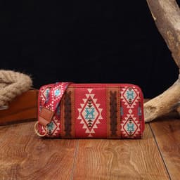 image-Vintage Cotton And Linen Printed Bohemian Style Lady Hand-carrying Wallet Card Holder