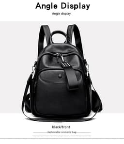 image-Korean Style Fashionable Large Capacity Preppy Style First Layer Cowhide Travel Backpack