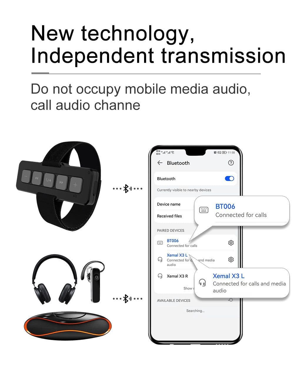 image-Bluetooth 50 Car Bluetooth Controller Motorcycle Remote Control Answer Hang Up Phone