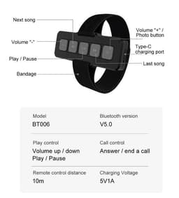 image-Bluetooth 50 Car Bluetooth Controller Motorcycle Remote Control Answer Hang Up Phone
