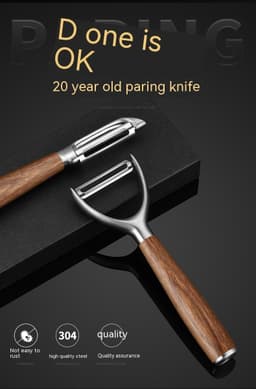 image-Household Minimalist 304 Stainless Steel Rosewood Peeler
