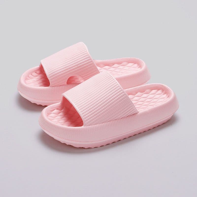 image-Summer EVA Slippers Solid Color Rhombus Stripe Anti-slip Slippers New Women's Home Shoes