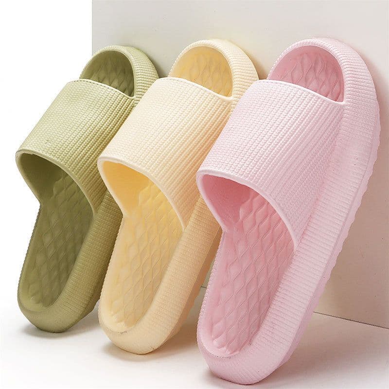 image-Summer EVA Slippers Solid Color Rhombus Stripe Anti-slip Slippers New Women's Home Shoes