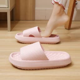 image-Summer EVA Slippers Solid Color Rhombus Stripe Anti-slip Slippers New Women's Home Shoes