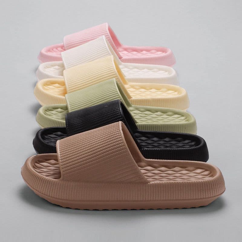 image-Summer EVA Slippers Solid Color Rhombus Stripe Anti-slip Slippers New Women's Home Shoes