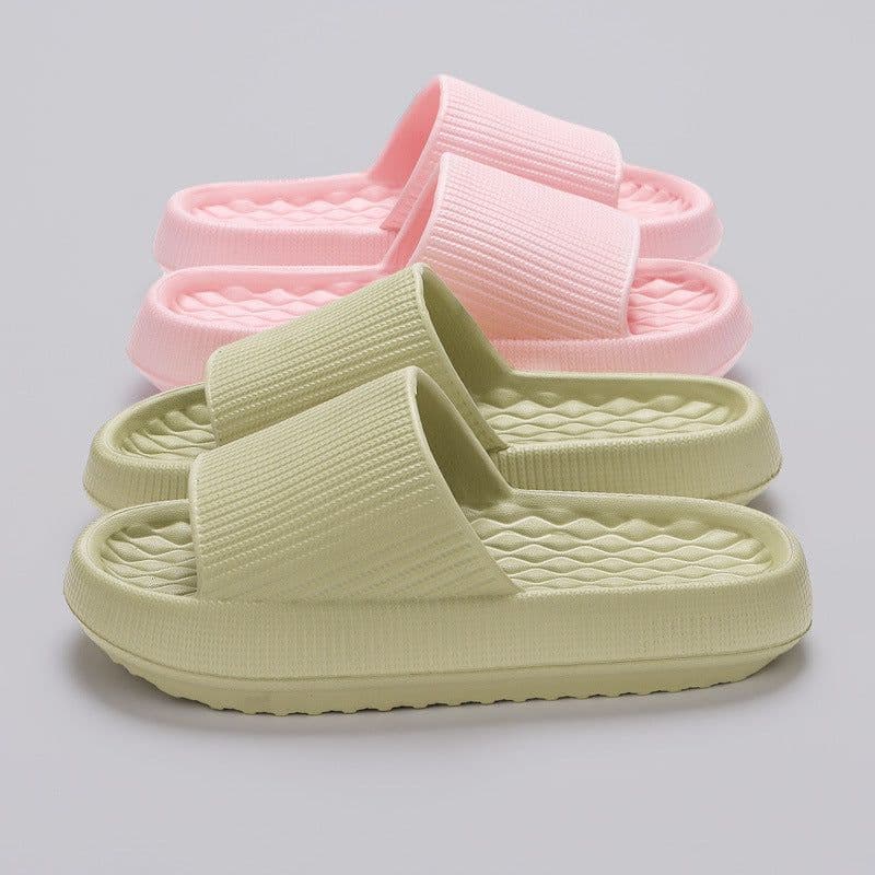 image-Summer EVA Slippers Solid Color Rhombus Stripe Anti-slip Slippers New Women's Home Shoes