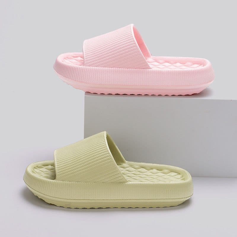 image-Summer EVA Slippers Solid Color Rhombus Stripe Anti-slip Slippers New Women's Home Shoes