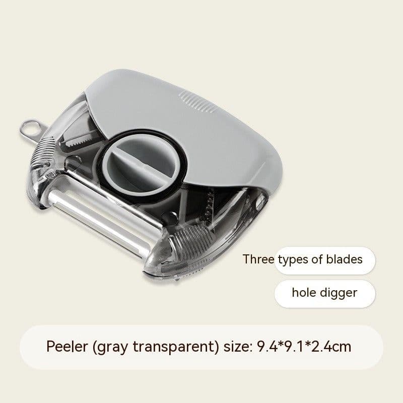 image-3 In 1 Stainless Steel Peeler Shredder Portable Manual Vegetable Fruit Cutter Multifunctional Scraper Kitchen Tool Kitchen Gadgets