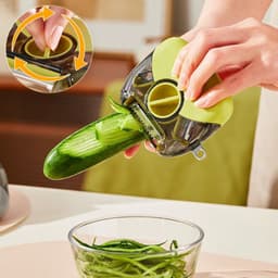image-3 In 1 Stainless Steel Peeler Shredder Portable Manual Vegetable Fruit Cutter Multifunctional Scraper Kitchen Tool Kitchen Gadgets