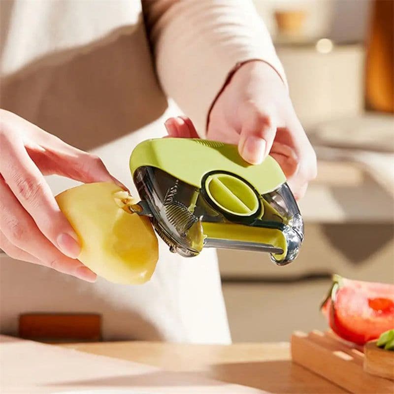 image-3 In 1 Stainless Steel Peeler Shredder Portable Manual Vegetable Fruit Cutter Multifunctional Scraper Kitchen Tool Kitchen Gadgets