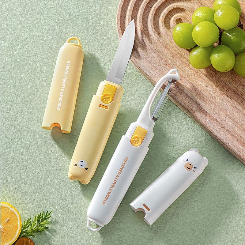 image-Fruit Knife Peeler Multifunctional Household Folding Fruit Knife