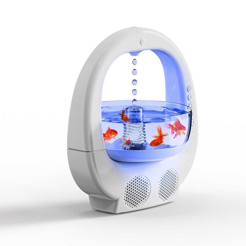 image-3 In 1 Anti-Gravity Humidifier Multifunctional Aromatherapy Machine Bluetooth Speaker Fish Tank Ambient Light