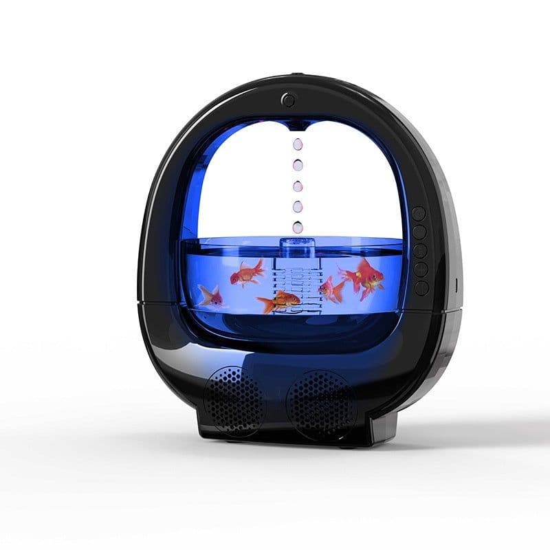 image-3 In 1 Anti-Gravity Humidifier Multifunctional Aromatherapy Machine Bluetooth Speaker Fish Tank Ambient Light
