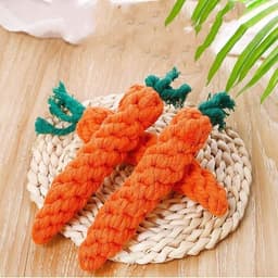 image-Cotton String Carrot Molar Teeth Cleaning Bite-resistant Dog Toy