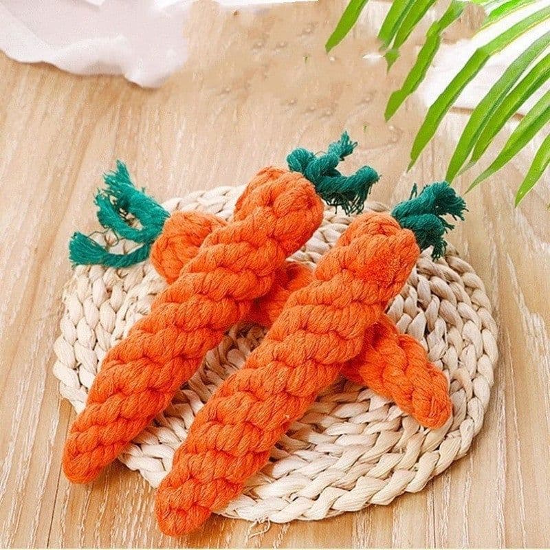image-Cotton String Carrot Molar Teeth Cleaning Bite-resistant Dog Toy