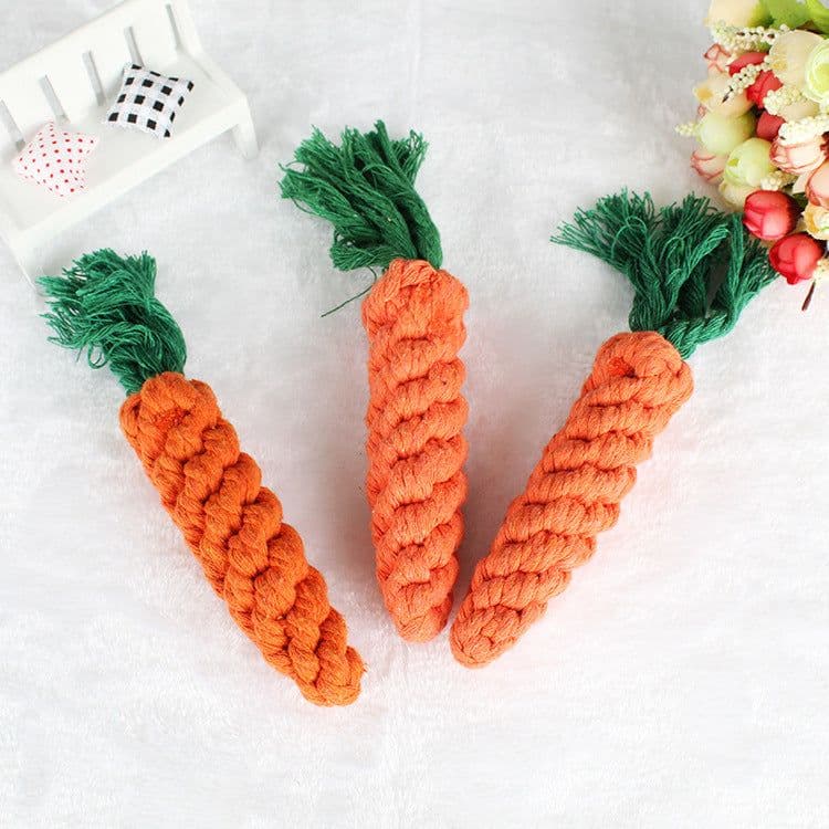 image-Cotton String Carrot Molar Teeth Cleaning Bite-resistant Dog Toy