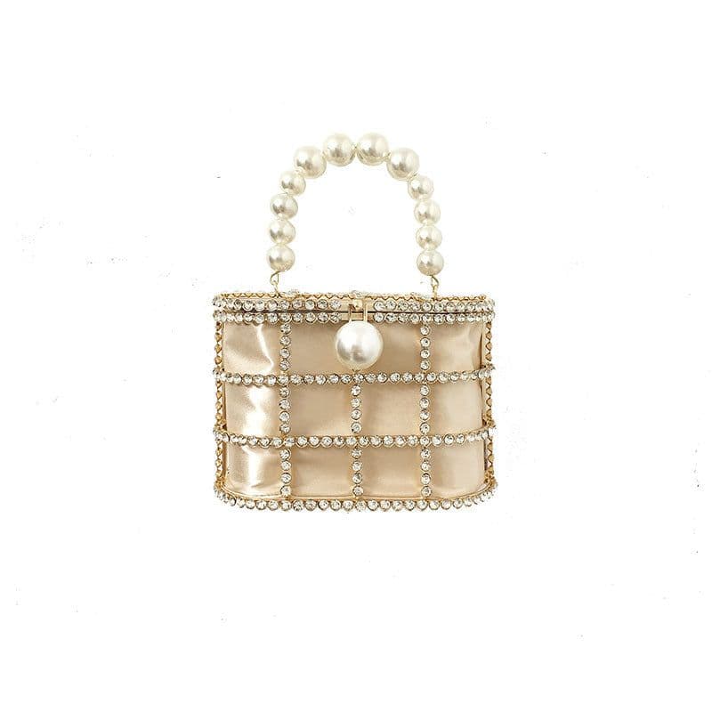 image-Women's Fashion Casual Pearl Bucket Dinner Bag