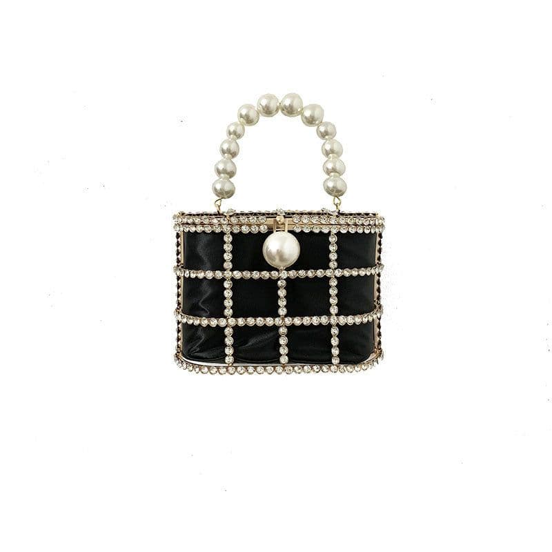 image-Women's Fashion Casual Pearl Bucket Dinner Bag