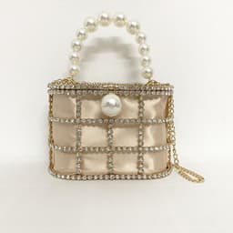 image-Women's Fashion Casual Pearl Bucket Dinner Bag