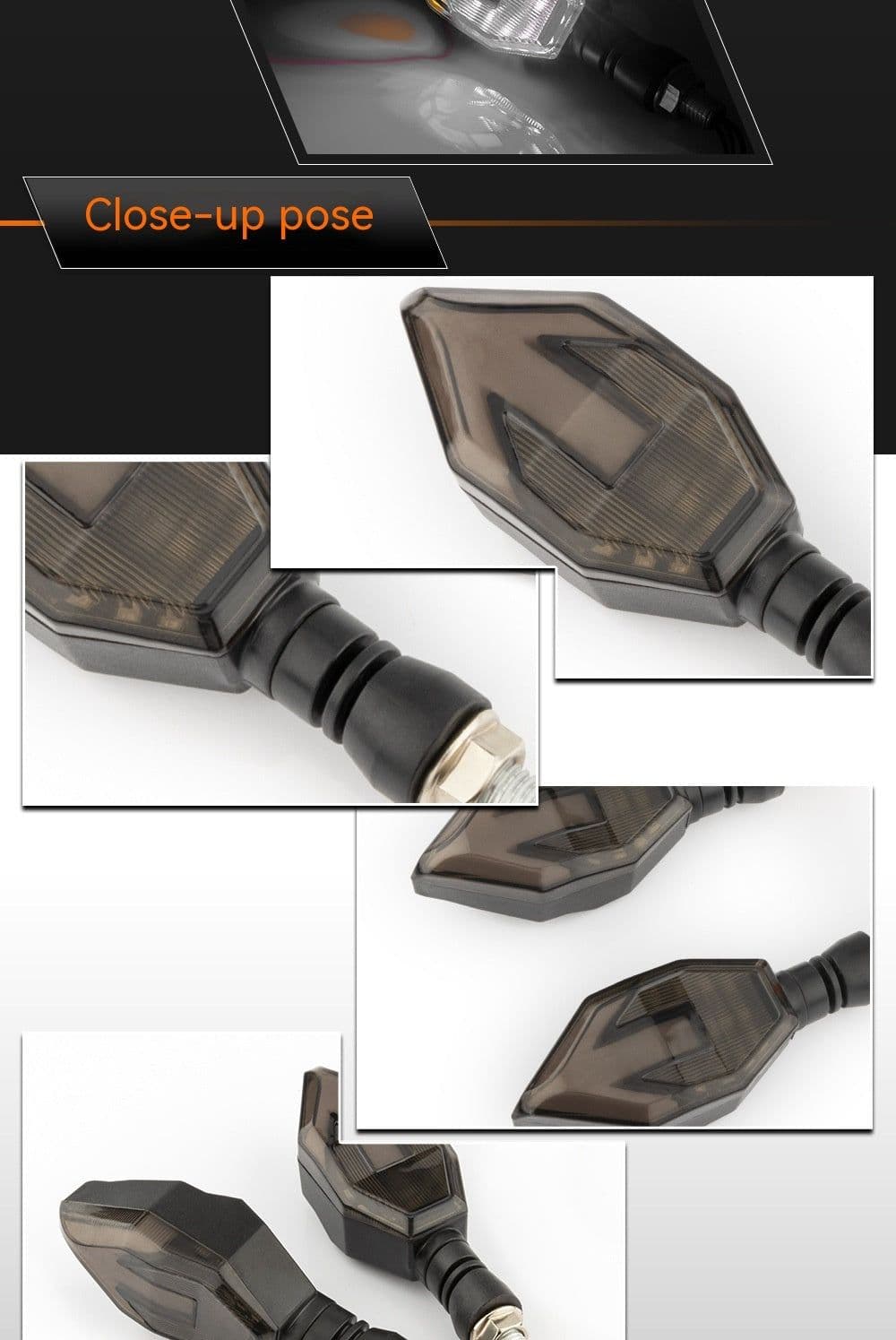 image-Motorcycle Arrow-shaped Light Guide Two-color LED Turn Signal Daytime Running Lamp