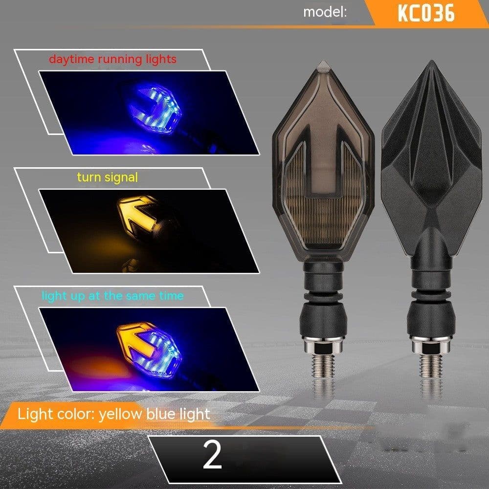 image-Motorcycle Arrow-shaped Light Guide Two-color LED Turn Signal Daytime Running Lamp