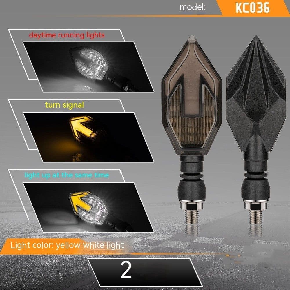 image-Motorcycle Arrow-shaped Light Guide Two-color LED Turn Signal Daytime Running Lamp