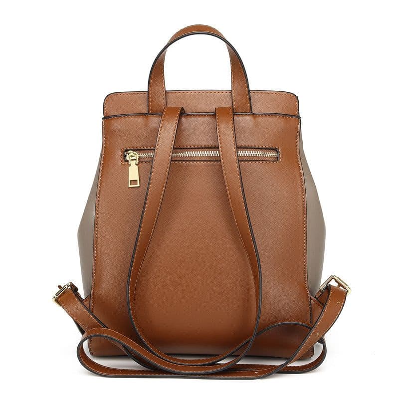 image-Women's New Large Capacity Leather Backpack