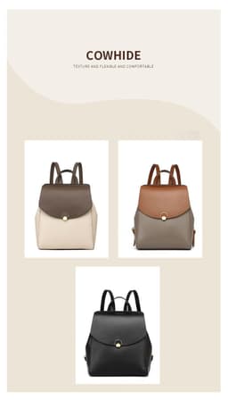 image-Women's New Large Capacity Leather Backpack