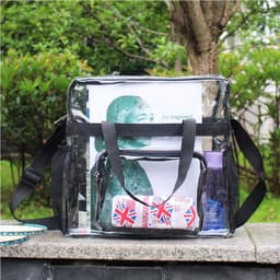 image-PVC Transparent Bags Handbag Portable Travel Buggy Bag