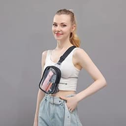 image-Pvc Transparent Chest Mini Travel Crossbody Waterproof Sports Bag