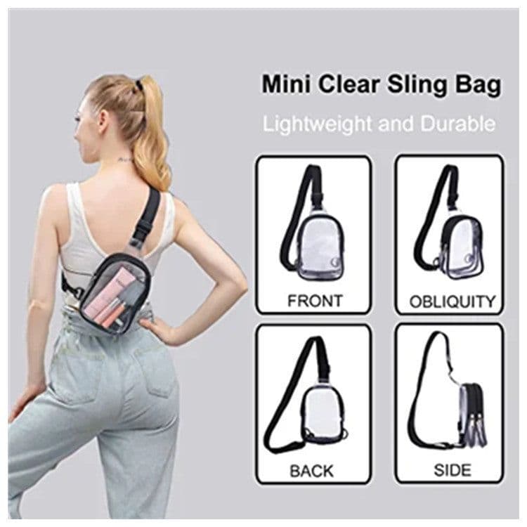 image-Pvc Transparent Chest Mini Travel Crossbody Waterproof Sports Bag