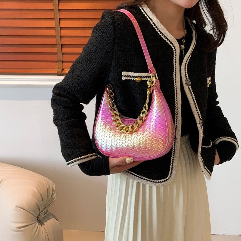 image-Women's Fashion Colorful Shiny Shoulder Bag