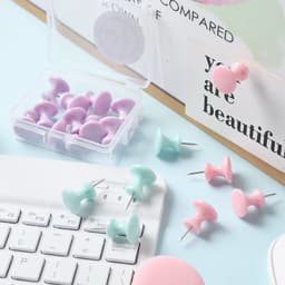 image-Macaron Color Boxed Push Pin Simple Creative Large Small Size Plastic Pushpin Office Supplies