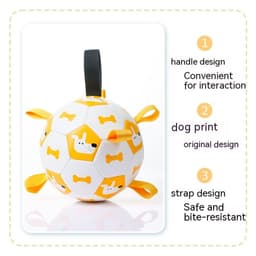 image-Dog Interactive Football Toys Children Soccer Dog Outdoor Training Balls Pet Sporty Bite Chew Teething Ball With Cute Printing